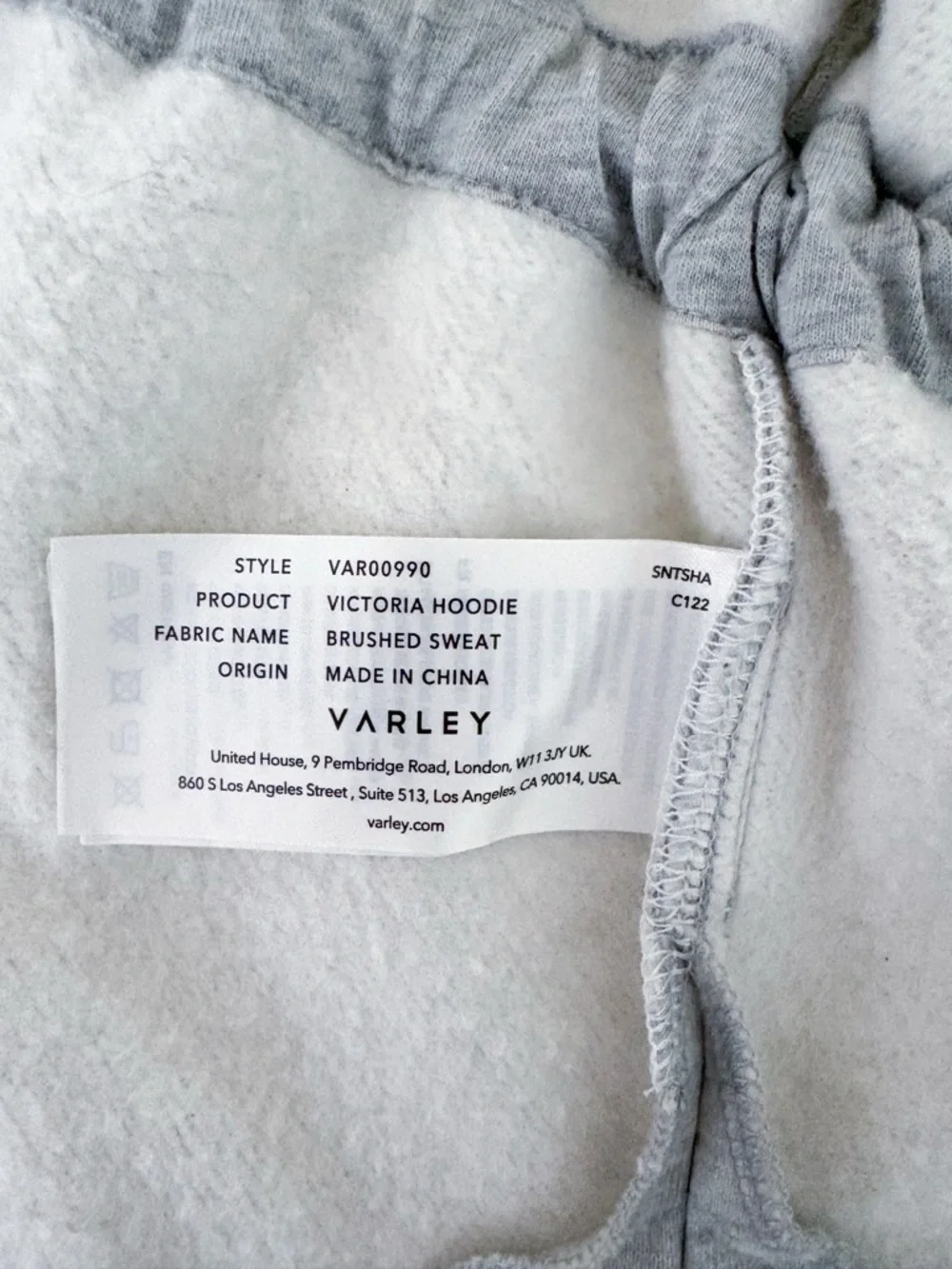 Varley Victoria Light Gray Zip-Up Hoodie with Drawstring Waist. Size Small - Picture 13 of 14